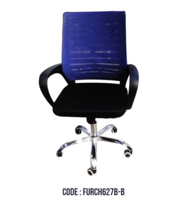 BLACK/BLUE MID BACK MESH COMP. CHAIR 627B (CHROME BASE)