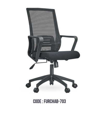 BLACK MID-BACK MESH WHEEL CHAIR AB-703