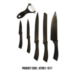 BLACK COLOR 6PCS KITCHEN KNIFE SET B01-1017