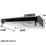 SS C/ HOOD 500 X 600 W/FILTER BLACK B1-B EURO