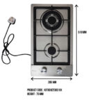 SS TOP TWO BURNER SQU TASRADO - HZT3031IX