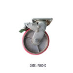 C/WHEEL HEAVY 06-150SB-PU MOVE/BRAKE RED 400KG