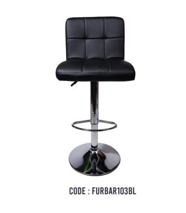 Black Square Pattern Leather Bar Chair at Best Price