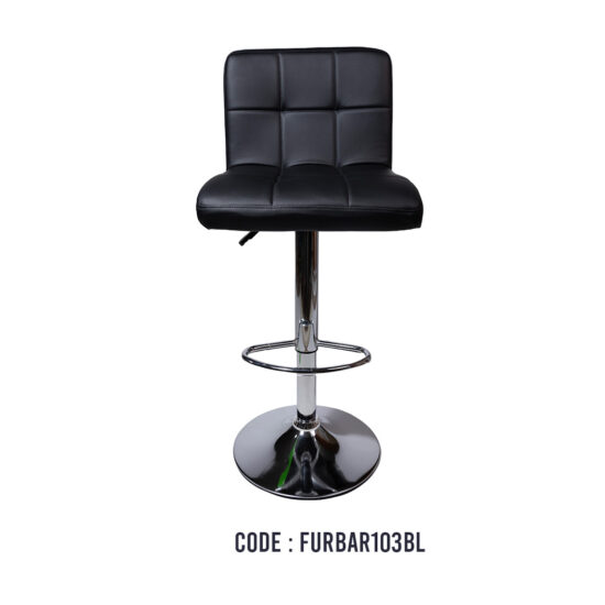 Black Square Pattern Leather Bar Chair at Best Price