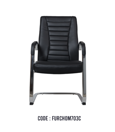 Buy Online Black Leather Mid Back Visitor Chair