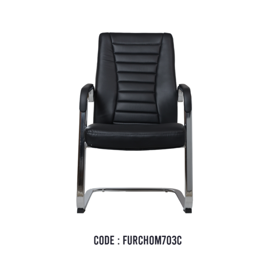 Buy Online Black Leather Mid Back Visitor Chair